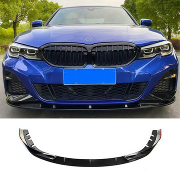 Front Bumper Lip For 2019-2023 BMW G20 G28 3-Series M Sport 2 PCS Front Splitter Gloss Black